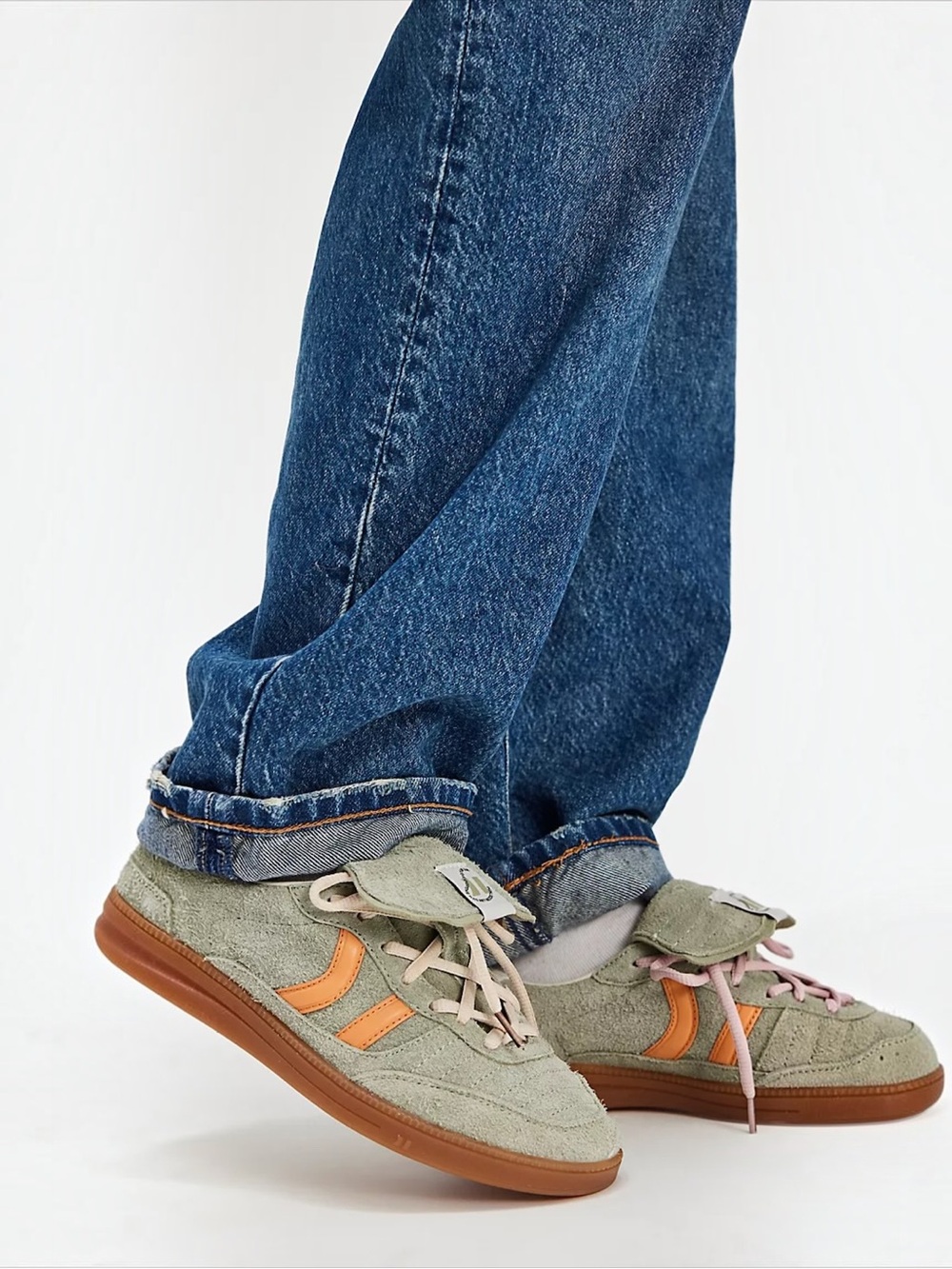 NEW Coolway Silva Sneakers Green Khaki Suede Low Top Gum Sole Sneaker Womens 10